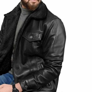 เสื้อแจ็คเก็ตหนังเชอร์ปาสีดำ - Product Image 5