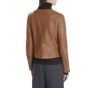 Chaqueta de Cuero Genuino Tejida, Delgada, Nueva, de Lujo para Mujer, Acolchada, Impermeable, Transpirable, Ecológica, Reversible, con Cierre - Product Image 4