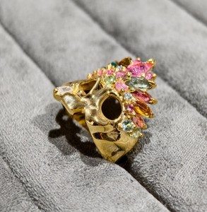 Bague en argent sterling 925 avec tourmaline rose, prix de gros REYES, bijoux fins plaqués or jaune 14 carats et rhodium, sur mesure - Product Image 6