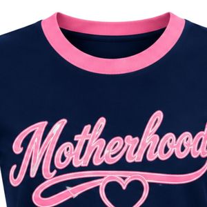 Camiseta de punto con cuello redondo y manga corta para mujer, con estampado gráfico de letras, informal, para el día a día, de Jack and Jill Motherhood - Product Image 3
