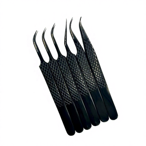 Luxury Charm Stainless Steel Anti-Magnetic Tweezers Custom Design Precision Eyelash Extension Logo Branding 10mm Length Smooth - Product Image 5
