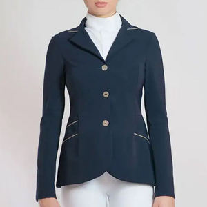 Traditional Hunter Style Women Show Coat Classic Three Button Equestrian Jacket Slim Fit Horseback <b>Riding</b> Apparel - Product Image 5