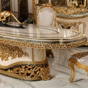 Juego de Muebles de Comedor de Alta Gama Estilo Turco, Lujoso y Real, Tallado a Mano, Acabado Dorado, para Uso en Villas y Resorts - Product Image 2
