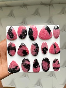 Lot en gros de cabochons en rhodonite noire et rose naturelle authentique, pierres précieuses non traitées de haute qualité pour les fabricants de bijoux en argent - Product Image 6