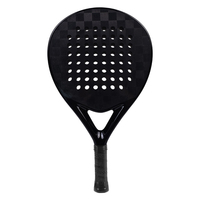 AIR BUZZ Raquette de padel de haute qualité en fibre de carbone 12K, noyau en mousse Elite, finition papier de verre, tête en forme de diamant, face de 45 cm, 350-370 g