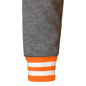 เสื้อแจ็คเก็ตวาร์ซิตี้ผู้ชาย สีส้ม ขาว เทา ตัดต่อสี ปิดกระดุม ปกคอพับ สไตล์ลำลองสำหรับฤดูใบไม้ร่วง ทรงปกติ - Product Image 2