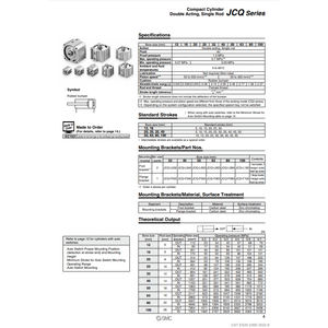 Cylindre compact SMC Pneumatics JCQA32-25 pièces pneumatiques de haute qualité - Product Image 1