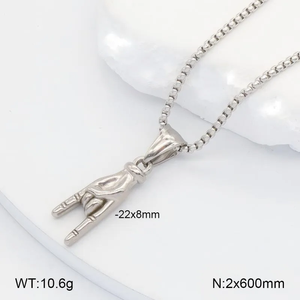 Pendentif animal classique pour Noël en acier inoxydable 304 avec finition plaquée or 18 carats et chaîne à maillons - Product Image 3