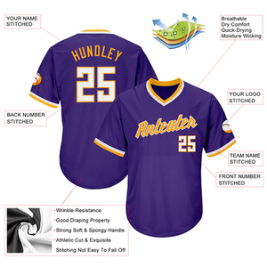 Maillots de baseball personnalisés en gros, nom et numéro personnalisés, respirants, 100% polyester, vêtements de sport athlétiques - Product Image 4