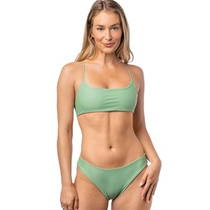 Popular Design Solid Color Scoop Neck Straps Tied Sport Fitness Swimwear Women Swimsuits Beachwear Sexy <b>Bikini</b> - Product Image 1