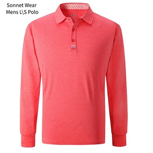 เสื้อโปโลแขนยาวผู้ชายสีพื้นสำหรับใส่ลำลอง - Product Image 4