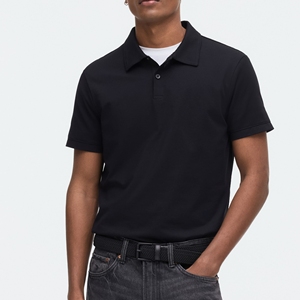 Chemises pour hommes, design tendance, logo personnalisé brodé, tissu tricoté polyester/coton, style golf, respirant, séchage rapide, manches longues - Product Image 3