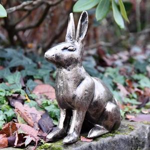 Sculpture de lapin moderne en aluminium, décoration de jardin extérieure, statue de lapin en bronze coulé, décoration de Pâques à vendre - Product Image 3