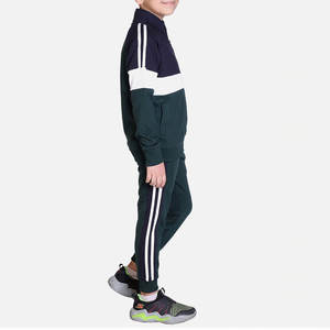 Conjunto Deportivo Informal de Maternidad para Adultos, Diseño Color-Block |   Chándal Deportivo Verde Botella y Azul Marino |   Ropa Deportiva para Entrenamiento Atlético - Product Image 2