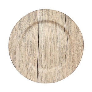 Assiette plate ronde en bois, motif uni, design rétro, vaisselle, assiettes, décoration de cuisine - Product Image 5