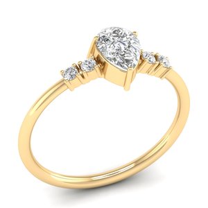 แหวนหมั้นเพชรโมอิสซาไนต์ทรงหยดน้ำ 14K ทองคำแท้ น้ำหนัก 0.89 กะรัต สำหรับผู้หญิง เครื่องประดับหรูหรา ราคาขายส่ง REYES - Product Image 2