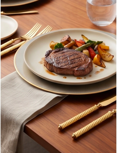 Ensemble de couverts de luxe élégant avec poignée en or pour table à manger mariage cuisine et restaurant décoration de vaisselle - Product Image 5