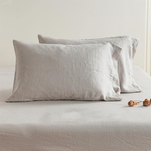 4 Pcs 100% French Linen Bedding Sets Anti-Static Soft <b>Flat</b> <b>Fitted</b> <b>Sheet</b> Sets - Product Image 4