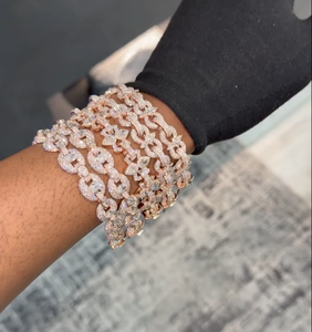 Pulsera de Diamantes Chapada en Oro Rosa, Cadena de Lujo con Corte Brillante Redondo, Unisex, para Uso Diario - Product Image 2