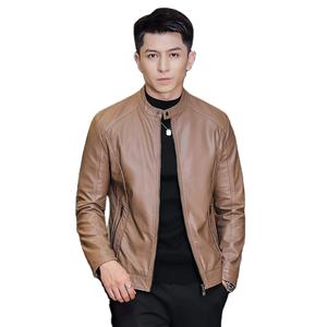 เสื้อแจ็คเก็ตหนังแท้ผ้าแคนวาสสำหรับผู้ชาย สไตล์ไฮสตรีท สีดำ คุณภาพสูง - Product Image 4