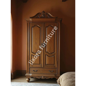 Luxury Handcrafted Solid Wood 2 Door Wardrobe Ornate Victorian Carving Premium Finish Armoire - Product Image 5