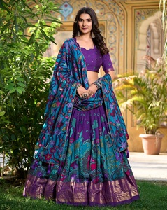 Indian Ethnic Traditional Designer Tussar Silk <b>Lehenga</b> Choli with Kalamkari Print for Wedding Outfit for <b>Women</b> Fancy Wear - Product Image 1