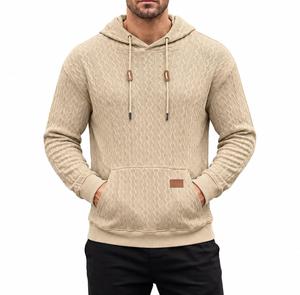 Sweat-shirt à capuche en tricot pour homme, couleur unie, coupe classique, décontracté, pour l'automne, en coton, manches longues, respirant, avec poche, 350g - Product Image 1