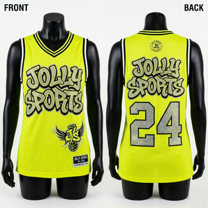 Women Basketball Jersey GSM Breathable Polyester <b>Mesh</b> Yellow Sublimation Custom Logo Print Women Basketball Jersey Breathable - Product Image 2