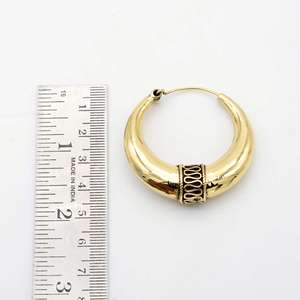 Petites boucles d'oreilles Boho Brass Golden Chandbali pour femmes, boucle d'oreille ethnique de petite taille en laiton pour femmes - Product Image 2