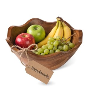 ชามไม้มะม่วงขอบเผาถ่านสไตล์เรสติกขายส่ง - Product Image 1