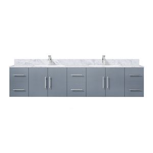 Gris Oscuro 84 Pulgadas Ancho x 22 pulgadas Mueble de Baño Doble con Encimera de Mármol de Carrara y Juego de Grifería para Baños Pequeños - Product Image 1