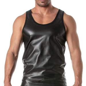 Tank Top <b>Latex</b> Second Skin Black Slim Fit <b>Mens</b> Gothic Fetish Clubwear Stretch Party Night Fashion Statement - Product Image 6