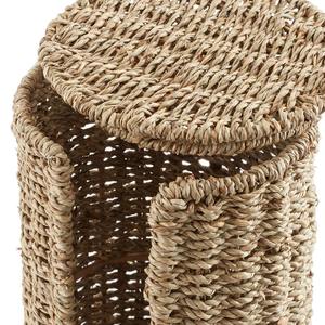 Support de rouleau de papier toilette en jonc de mer naturel fait main, panier de rangement, vente en gros, écologique, fabriqué au Vietnam - Product Image 3