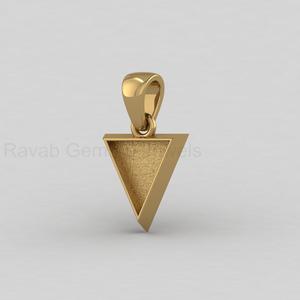 Base Triangular de Plata de Ley 925 Chapada en Oro de 14k de 10mm para Cabujón, Engaste en Blanco para Joyería DIY con Resina, Fornituras para Recuerdos - Product Image 4