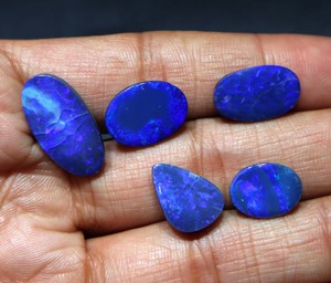 Ópalo Doble Natural Genuino Australiano, Piedra Suelta, Ópalo Sólido, Ópalo de Fuego Azul, Cabujón Doble para Fabricación de Joyas al por Mayor - Product Image 2