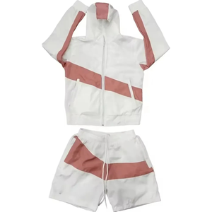 Ensemble veste coupe-vent et short 2-en-1 unisexe pour l'hiver, 100% coton, doublure polaire respirante, boucle pour serviette, ourlet fendu, fermeture à cordon - Product Image 1