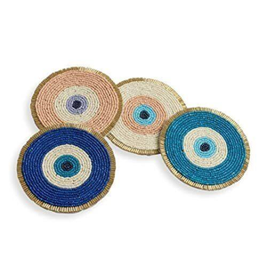 High quality antique multi <b>beaded</b> embroidery <b>coaster</b> & placemat handmade bead table mat dinning table decor - Product Image 1