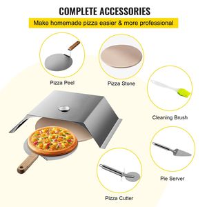 La maggior parte 22 \ "griglia a carbone forno per Pizza Kit acciaio inossidabile compresa camera per Pizza 13 \" pietra per Pizza 10X11.8 pollici buccia Pizza Pizza - Product Image 6
