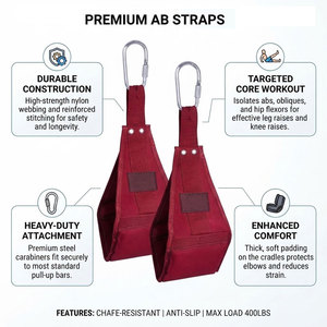 Sangles Abdominales Suspendues pour Barre de Traction avec Anneau en D et Connecteurs Rapides en Acier pour Exercices de Levage des Jambes - Product Image 5