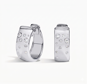 <b>Hoops</b> Earrings Diamond Earrings Gold and <b>Silver</b> Earrings Natural and Lab Grown Diamonds Earrings <b>Hoops</b> Fine Jewelry for Women - Product Image 2
