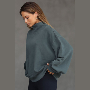 Sudadera con capucha oversize para mujer con ojales metálicos, mezcla de poliéster/algodón, ecológica, estilo urbano personalizado, con cremallera y ojales metálicos - Product Image 5