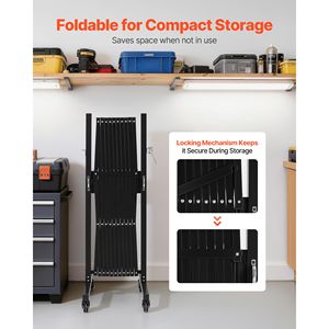 Barriera di Sicurezza Mobile Espandibile da 11 Piedi, Flessibile e Portatile con Ruote Bloccabili, Pratica Barriera Espandibile - Product Image 6