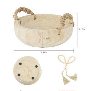 Cuenco decorativo de madera de Mango de lujo, cuenco central de madera respetuoso con el medio ambiente para mesa, frutas, ensaladas o utensilios de cocina para el hogar - Product Image 3