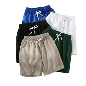 <b>Men</b> Solid Color Cotton Drawstring Shorts Regular Fit Breathable Swim <b>Trunk</b> Green - Product Image 2