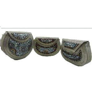 Handmade <b>Mosaic</b> Metal Clutch Bag Bohemian Evening Purse Stone Inlay Wedding Party Handbag Women Medium Hot Selling Indoor - Product Image 4