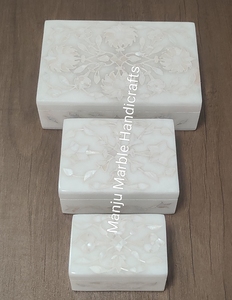 Coffrets cadeaux thème de l'amour de la plus attrayante qualité durable pur coquille de mer blanche nacre incrustation de pierre pour la célébration d'anniversaire - Product Image 2
