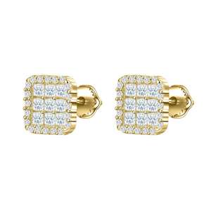 Pendientes de Diamantes de Plata Fina S925 al por Mayor para Hombre, Estilo Hip Hop, Pendientes de Diamantes Moissanita Chapados en Oro Brillante - Product Image 2