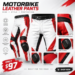 Biker Riding <b>Leather</b> Motorcycle <b>Pants</b> Unisex Professional Motorbike <b>Leather</b> <b>Pants</b> Moto Racing Protective <b>Leather</b> <b>Pants</b> <b>Men</b> Women - Product Image 2