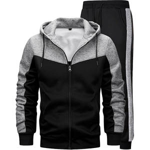 Ensemble de survêtement homme 100 % coton de haute qualité, sweat à capuche et pantalon de jogging, coupe oversize, effet délavé, 2 pièces - Product Image 1