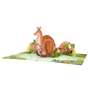Carte de vœux 3D pop-up sur le thème spécial Kangourou, collection spéciale, carte pop-up faite à la main pour aimer sa maman, carte de vœux origami 3D - Product Image 3